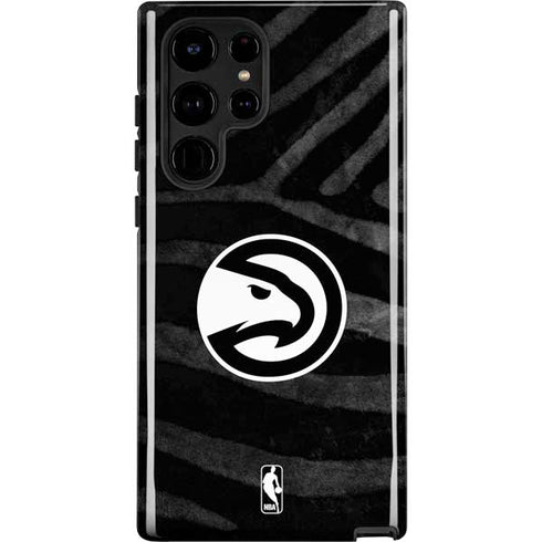 NBA Atlanta Hawks Black Animal Print Galaxy S25 Ultra Impact Case